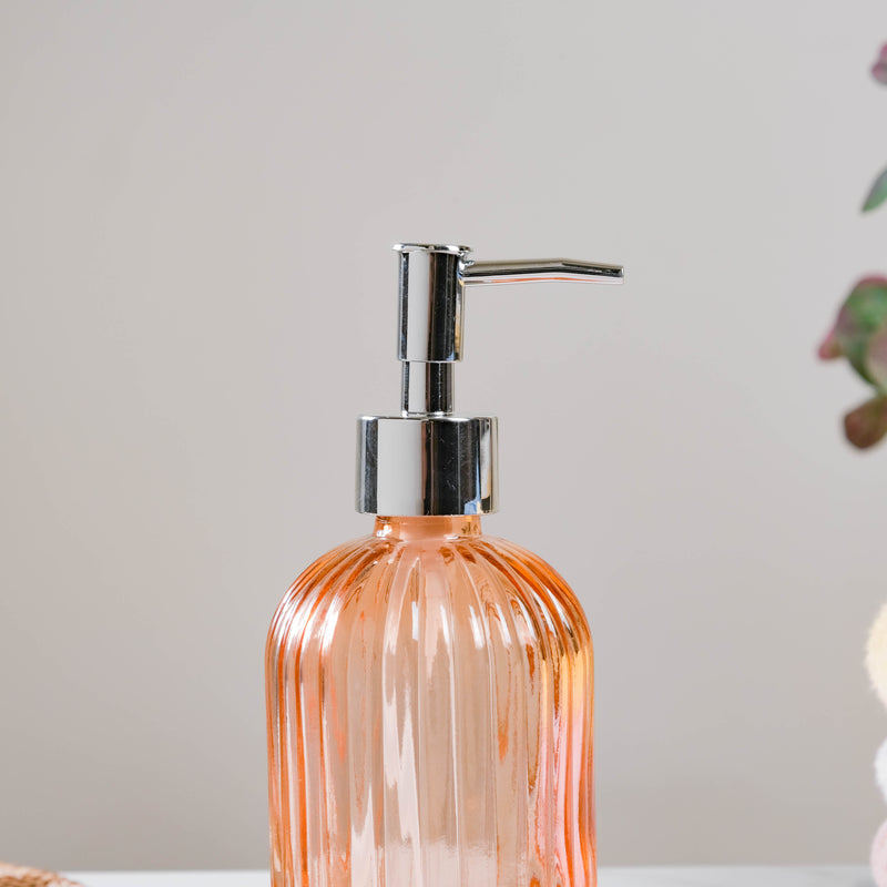Caramel Amber Glass Dispenser with Nozzle
