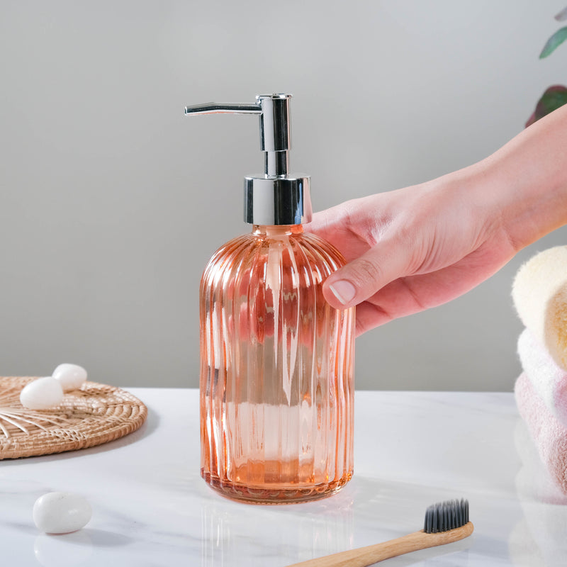Caramel Amber Glass Dispenser with Nozzle