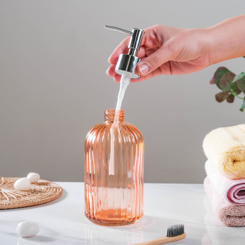 Caramel Amber Glass Dispenser with Nozzle