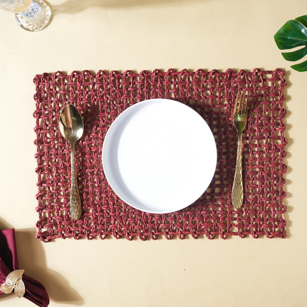 Rectangular Sabai Mat Red