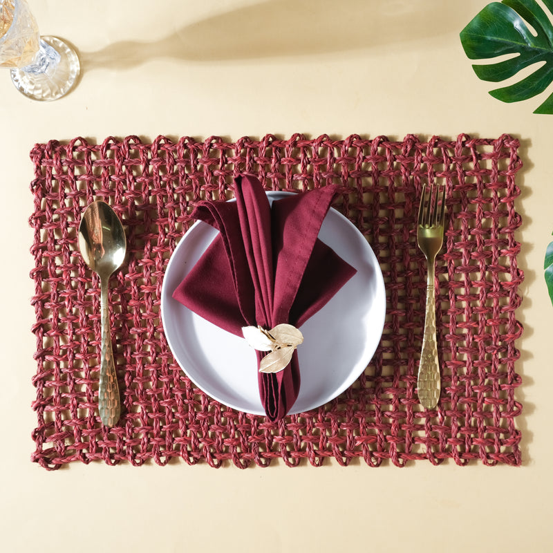 Rectangular Sabai Mat Red