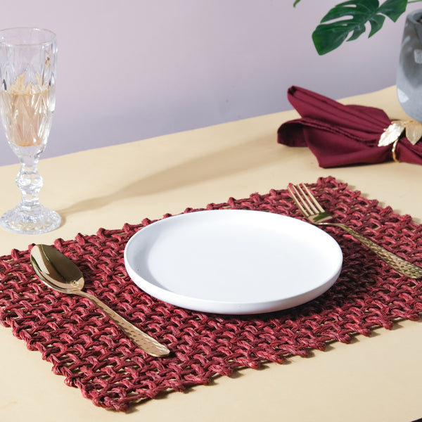Rectangular Sabai Mat Red