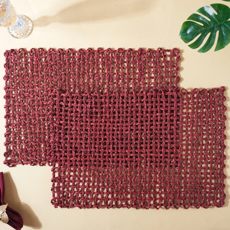 Rectangular Sabai Mat Red