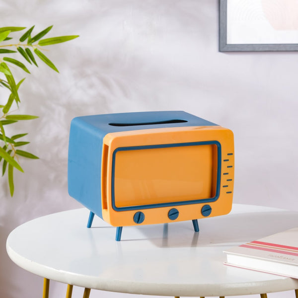 TV Tissue Box With Stand Blue - Tissue box and organizer | Home and room decor items