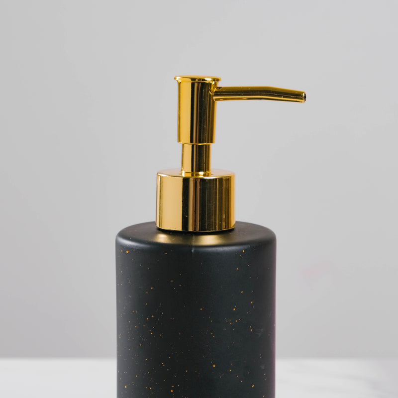 Chimera Black and Gold Ceramic Dispenser With Nozzle