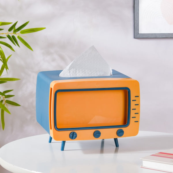 TV Tissue Box With Stand Blue - Tissue box and organizer | Home and room decor items