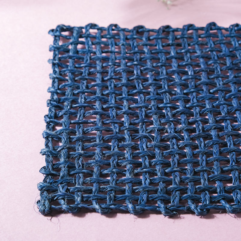 Rectangular Sabai Mat Blue
