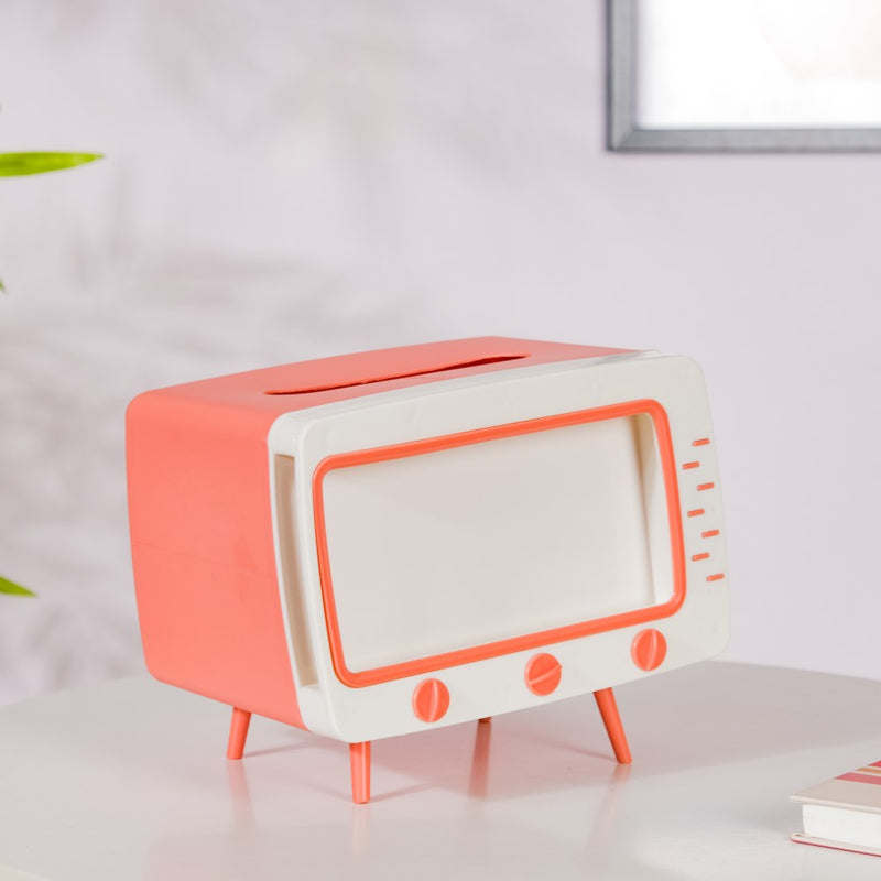 TV Tissue Box With Stand Pink - Tissue box and organizer | Home and room decor items