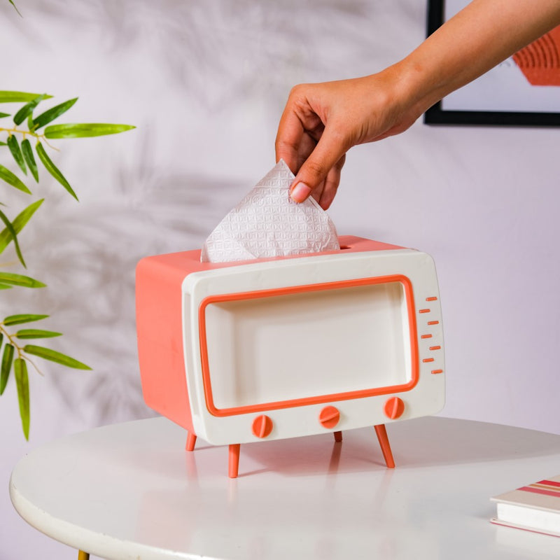 TV Tissue Box With Stand Pink - Tissue box and organizer | Home and room decor items