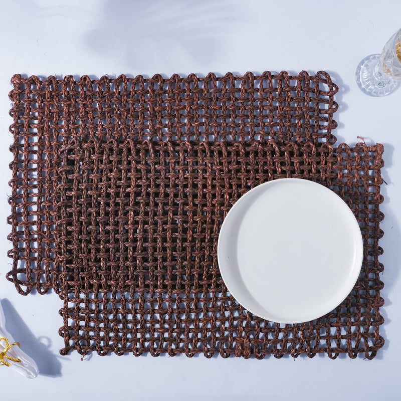Rectangular Sabai Mat Brown