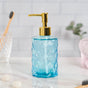 Ocean Blue Textured Glass Dispenser With Nozzle