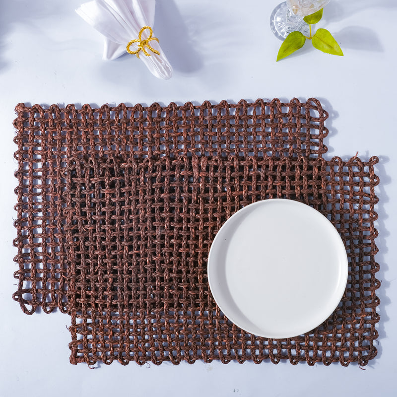 Rectangular Sabai Mat Brown