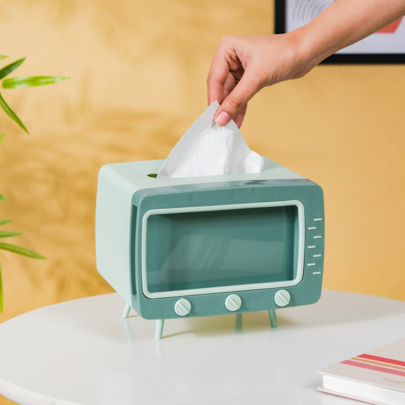 TV Tissue Box With Stand Green - Tissue box and organizer | Home and room decor items