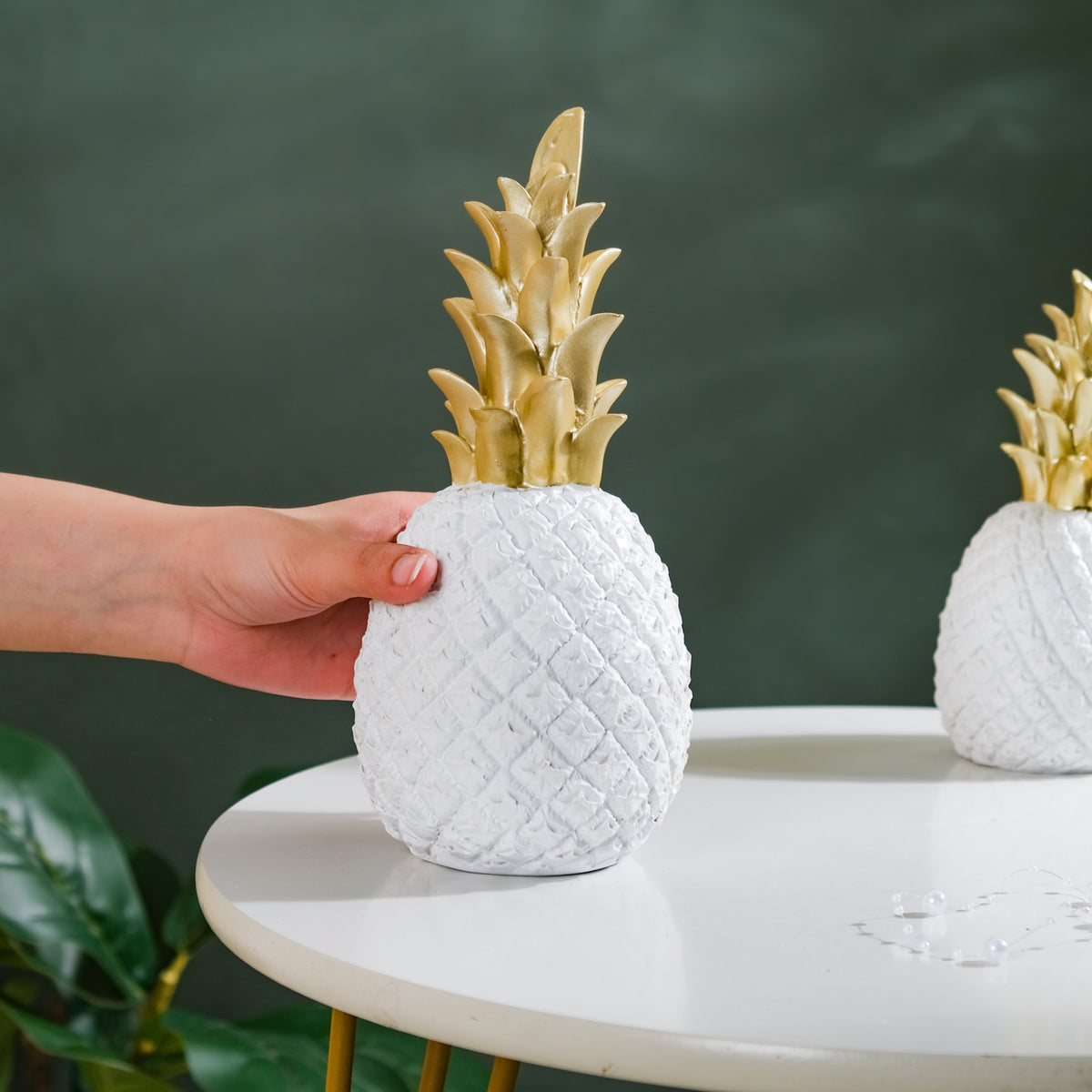 Home Décor Large Pineapple Décor In White For Kitchen Décor Nestasia