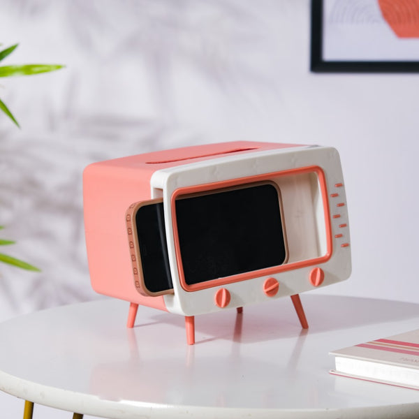 TV Tissue Box With Stand Pink - Tissue box and organizer | Home and room decor items