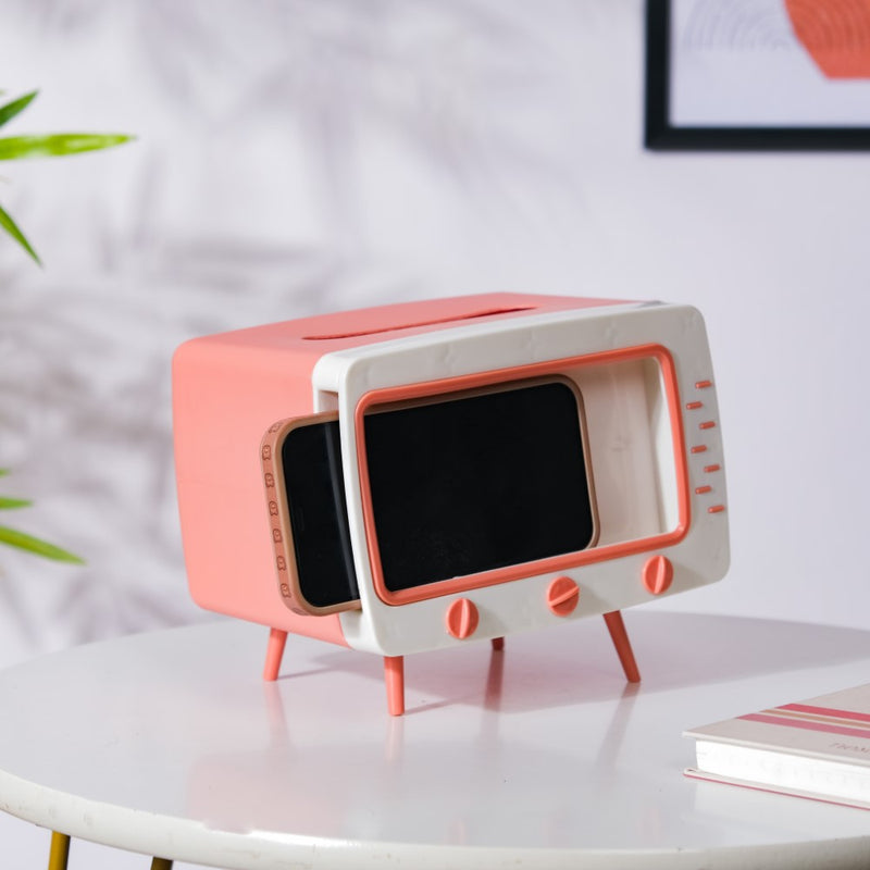 TV Tissue Box With Stand Pink - Tissue box and organizer | Home and room decor items