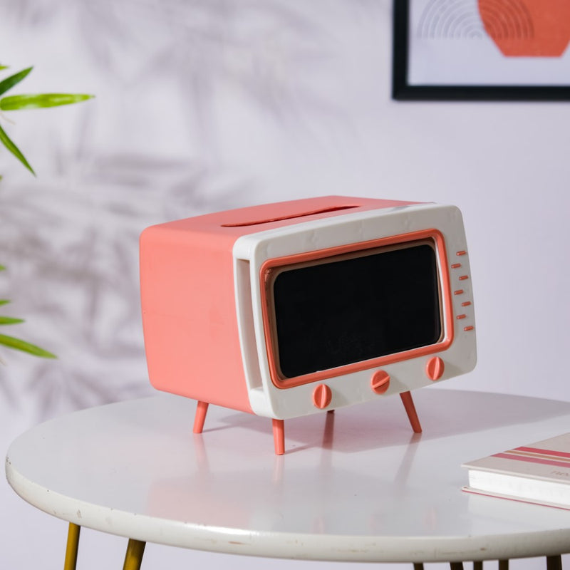 TV Tissue Box With Stand Pink - Tissue box and organizer | Home and room decor items