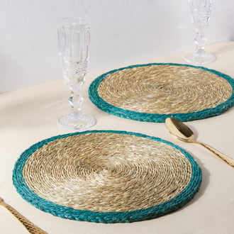 Round Sabai Trivet Turquoise