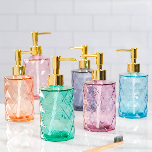Lea Green Textured Glass Dispenser With Nozzle