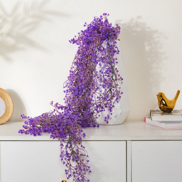 Artificial Hanging Willow Flowers Bunch Purple - Artificial Plant | Flower for vase | Home decor item | Room decoration item