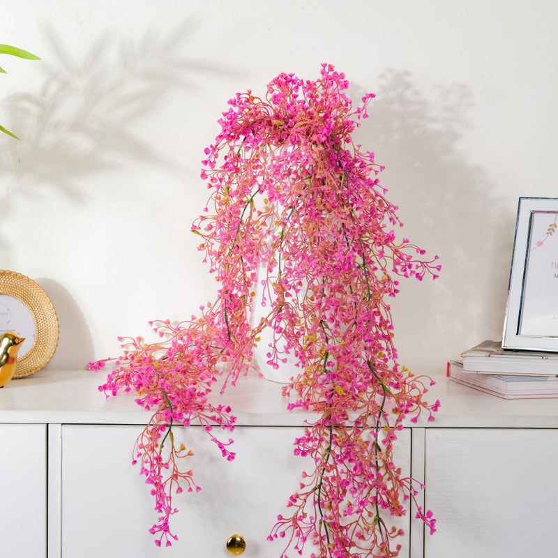 Artificial Hanging Willow Flowers Bunch Pink - Artificial Plant | Flower for vase | Home decor item | Room decoration item