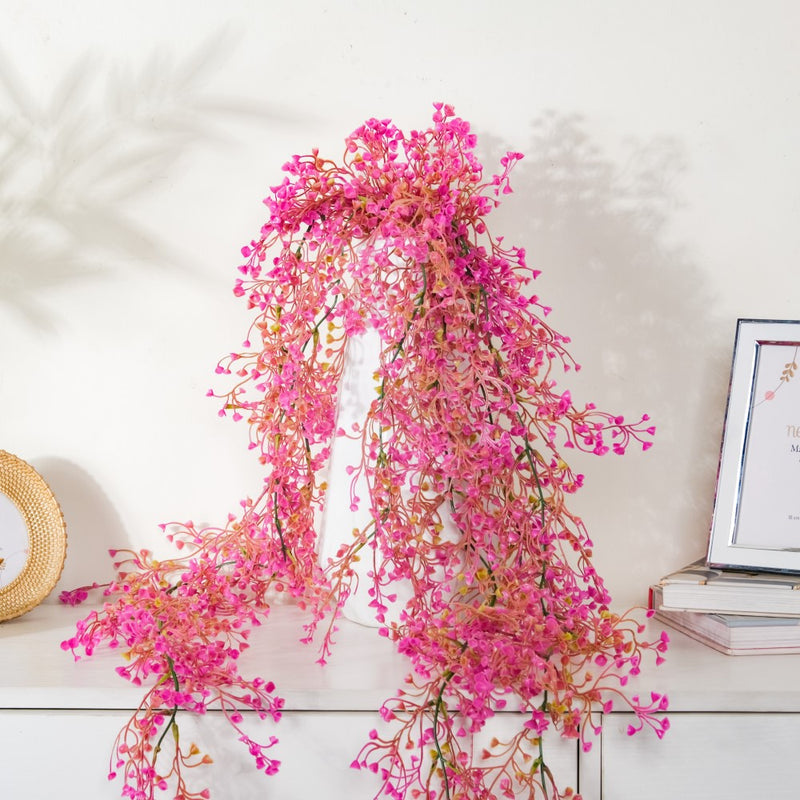 Artificial Hanging Willow Flowers Bunch Pink - Artificial Plant | Flower for vase | Home decor item | Room decoration item