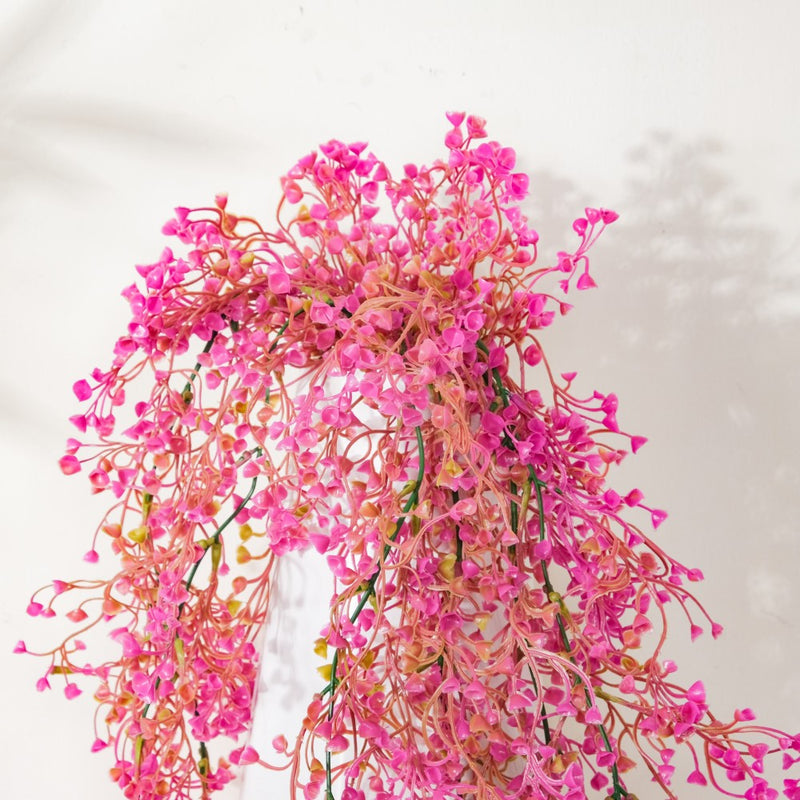 Artificial Hanging Willow Flowers Bunch Pink - Artificial Plant | Flower for vase | Home decor item | Room decoration item