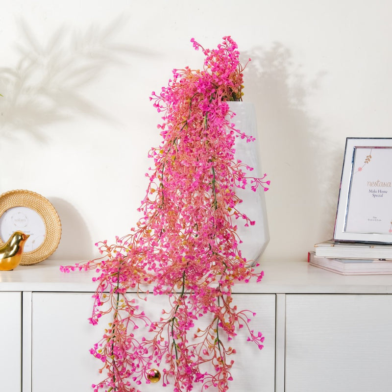 Artificial Hanging Willow Flowers Bunch Pink - Artificial Plant | Flower for vase | Home decor item | Room decoration item