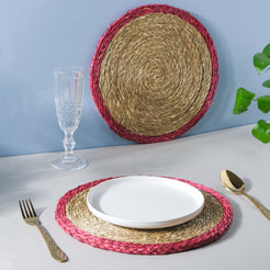 Round Sabai Trivet Red