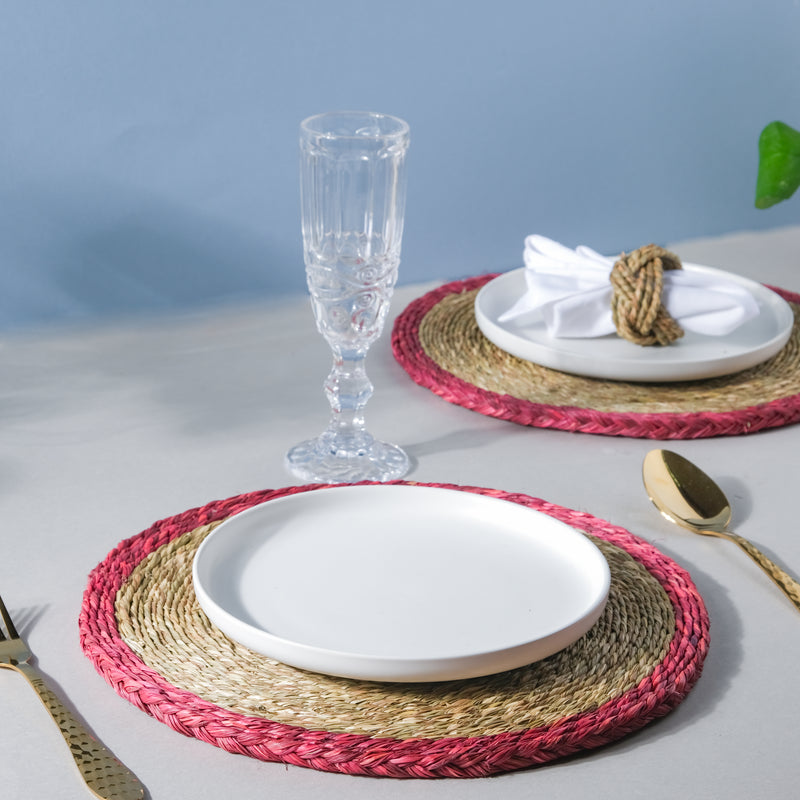 Round Sabai Trivet Red