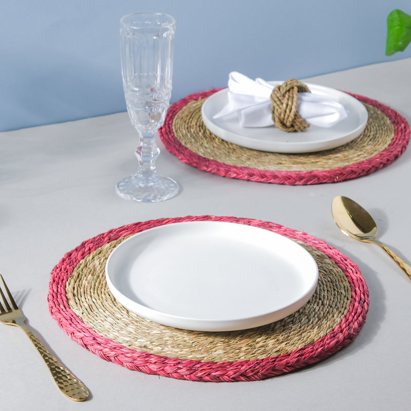 Round Sabai Trivet Red