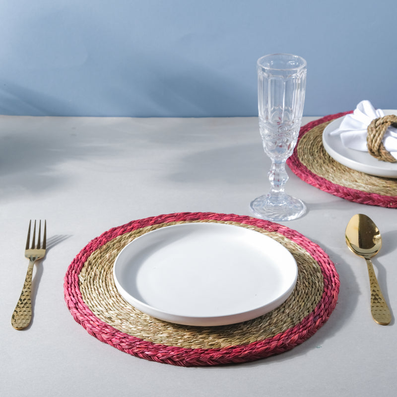 Round Sabai Trivet Red