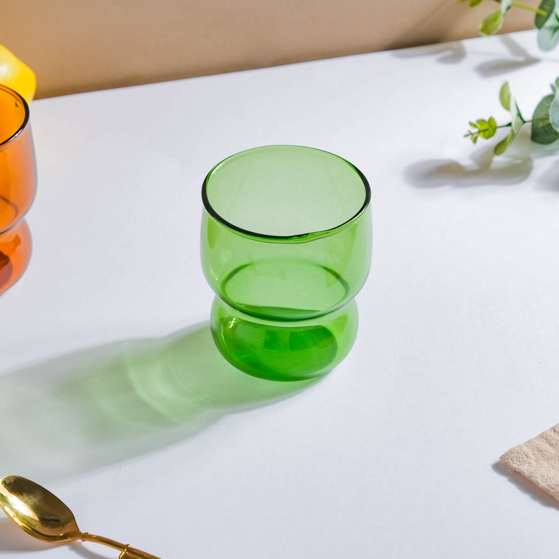 Transparent Borosilicate Glass Tumbler Green