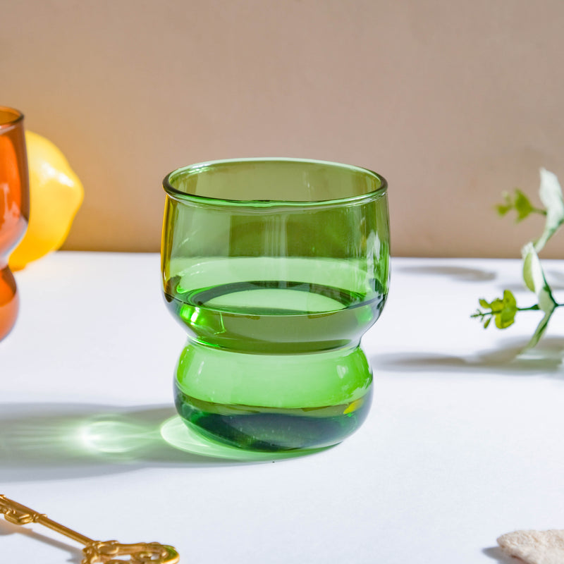 Transparent Borosilicate Glass Tumbler Green