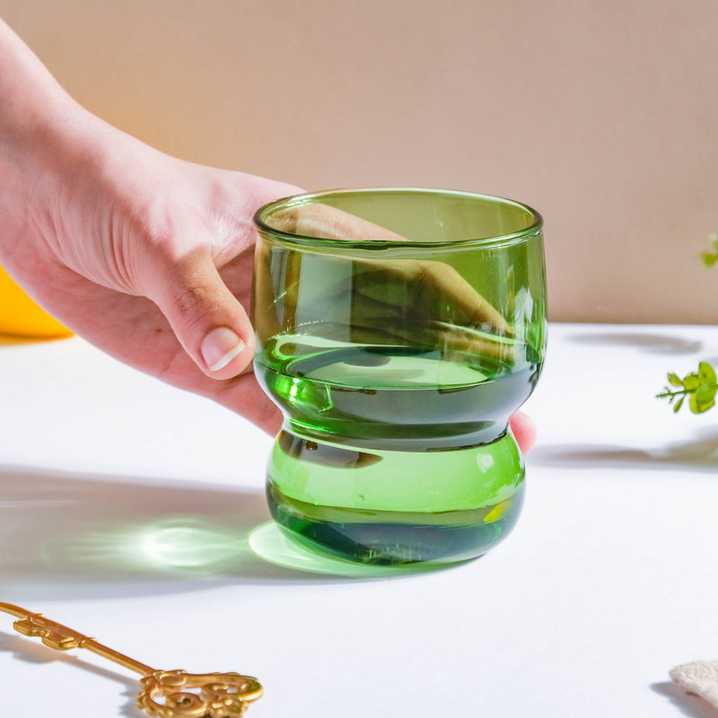 Transparent Borosilicate Glass Tumbler Green