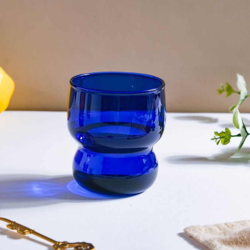 Transparent Borosilicate Glass Tumbler Blue