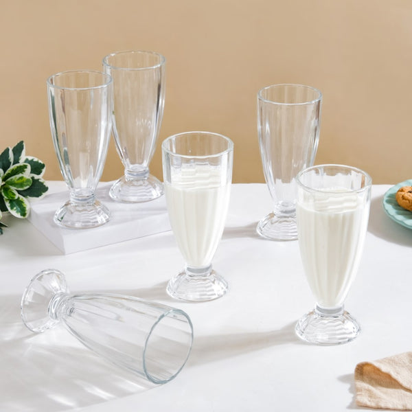 Short Stemmed Milkshake Glass Set Of 6 350ml