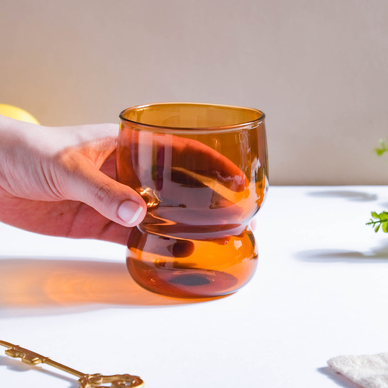 Transparent Borosilicate Glass Tumbler Amber