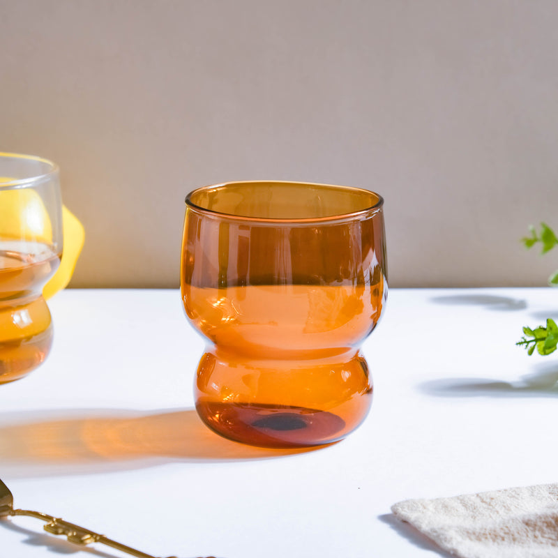 Transparent Borosilicate Glass Tumbler Amber