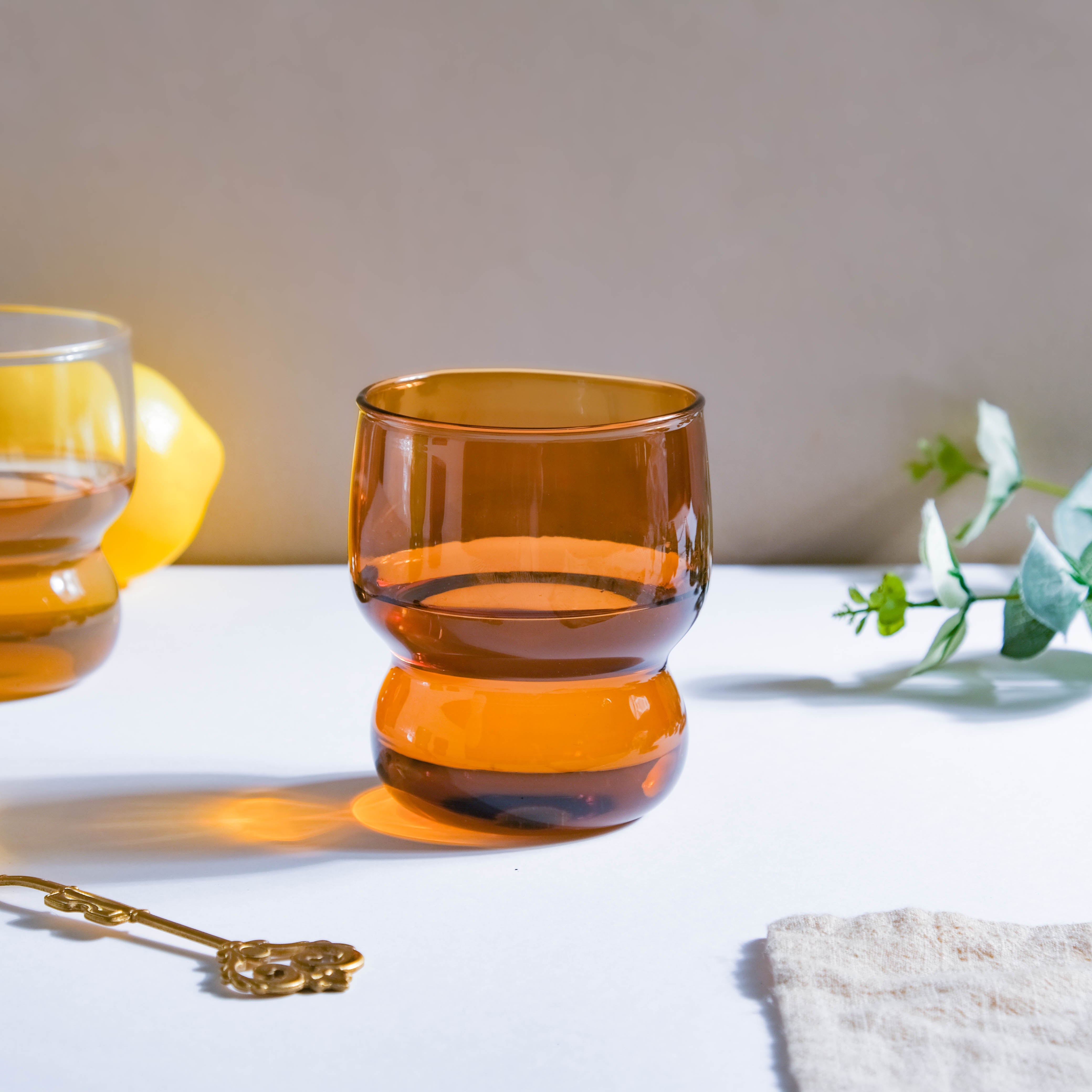 Transparent Borosilicate Glass Tumbler Amber Online in India | Nestasia