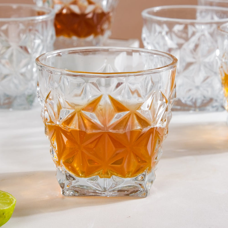 Diamond Cut Traditional Glass Set Of 6 300ml