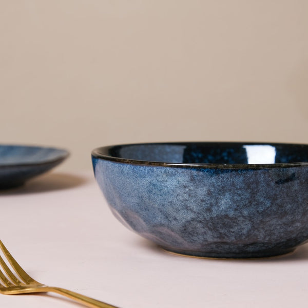 Sapphire Luxe Serving Bowl Blue 7 Inch 800 ml - Bowl, ceramic bowl, serving bowls, noodle bowl, salad bowls, bowl for snacks, large serving bowl | Bowls for dining table & home decor