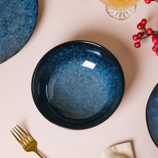 Sapphire Luxe Serving Bowl Blue 7 Inch 800 ml - Bowl, ceramic bowl, serving bowls, noodle bowl, salad bowls, bowl for snacks, large serving bowl | Bowls for dining table & home decor