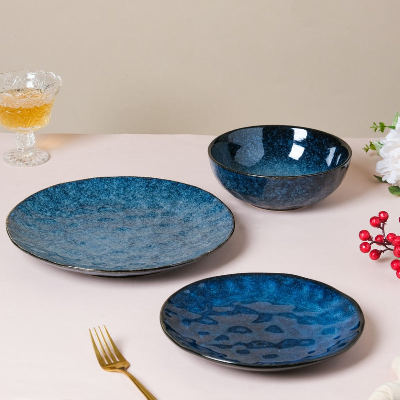 Sapphire Luxe Serving Bowl Blue 7 Inch 800 ml - Bowl, ceramic bowl, serving bowls, noodle bowl, salad bowls, bowl for snacks, large serving bowl | Bowls for dining table & home decor