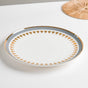 Ring Of Hearts Grey Gold Dinner Plate 11 inch - Serving plate, rice plate, ceramic dinner plates| Plates for dining table & home decor