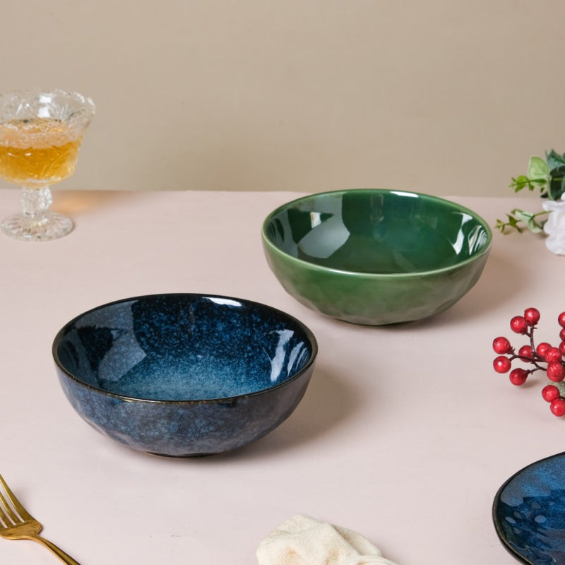 Sapphire Luxe Serving Bowl Blue 7 Inch 800 ml - Bowl, ceramic bowl, serving bowls, noodle bowl, salad bowls, bowl for snacks, large serving bowl | Bowls for dining table & home decor