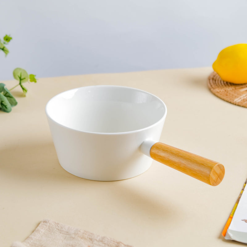 MAGNIFIQUE Bowl With Bamboo Handle Large - Soup bowl, serving bowls, noodle bowl, snack bowl, popcorn bowls | Bowls for dining & home decor