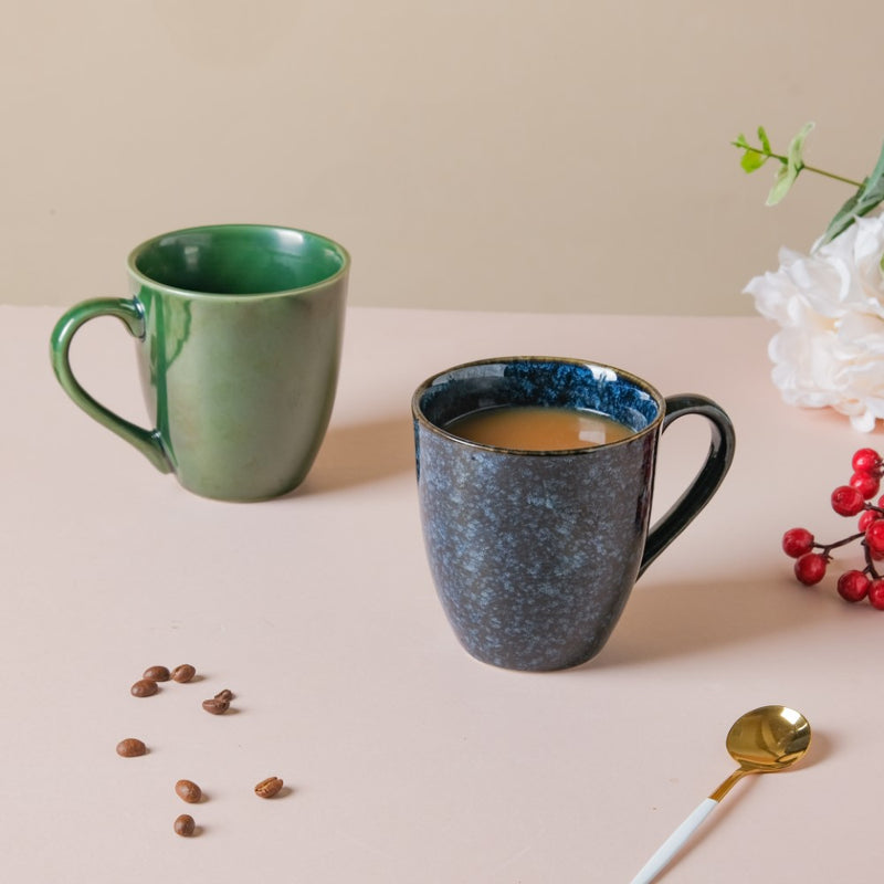 Forest Green Gloss Stoneware Coffee Mug 300 ml- Mug for coffee, tea mug, cappuccino mug | Cups and Mugs for Coffee Table & Home Decor