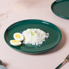 Verdant Round Ceramic Dinner Plate Green 9.5 Inch - Serving plate, snack plate, ceramic dinner plates| Plates for dining table & home decor