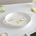 Marble Plate With Handles 8.5 Inch - Ceramic platter, serving platter, fruit platter | Plates for dining table & home decor